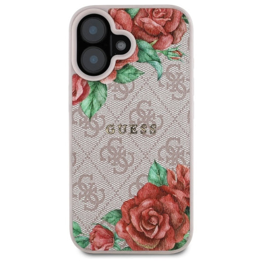 MagSafe-kotelo Apple iPhone 16:lle, Guess, 4G Flowers Print, Pinkki
