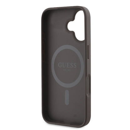 MagSafe-kotelo Apple iPhone 16:lle, Guess, 4G Printed Stripes, Ruskea
