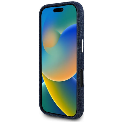 MagSafe-kotelo Apple iPhone 16:lle, Guess, Denim Triangle Logo, Sininen