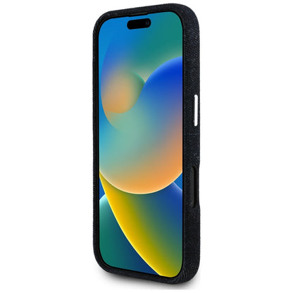 MagSafe-kotelo Apple iPhone 16:lle, Guess, Denim Triangle Logo, Musta