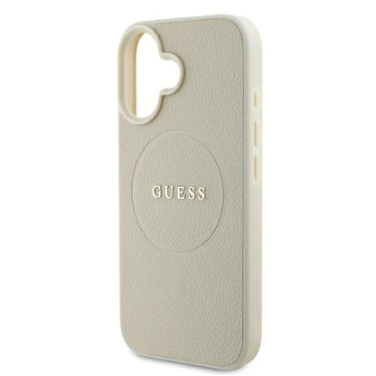 MagSafe-kotelo Apple iPhone 16:lle, Guess, Grained Gold Ring, Beige