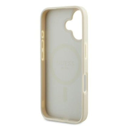 MagSafe-kotelo Apple iPhone 16:lle, Guess, Grained Gold Ring, Beige