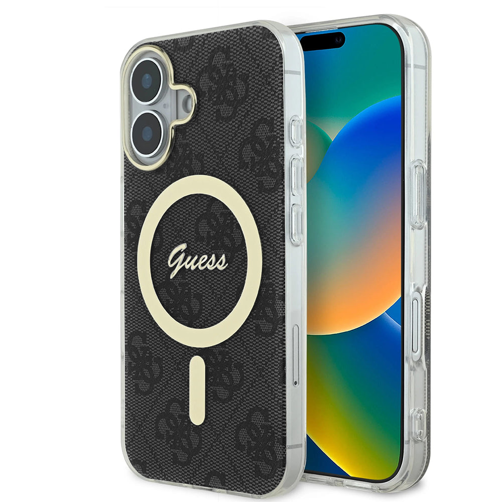 MagSafe-kotelo Apple iPhone 16:lle, Guess, IML 4G, Musta