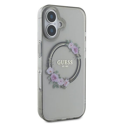 MagSafe-kotelo Apple iPhone 16:lle, Guess, IML Flowers Wreath, Musta