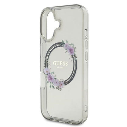 MagSafe-kotelo Apple iPhone 16:lle, Guess, IML Flowers Wreath, Musta