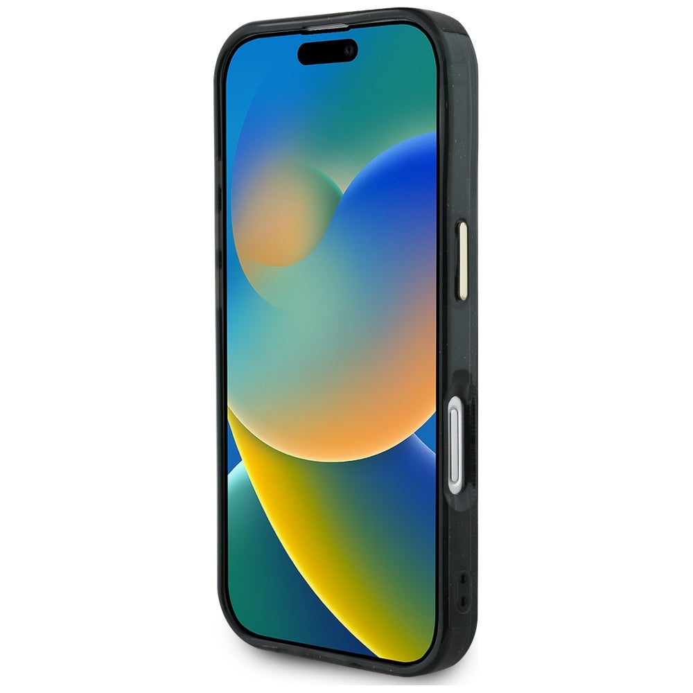 MagSafe-kotelo Apple iPhone 16:lle, Guess, IML Glitter 4G Circle Triangle, Musta