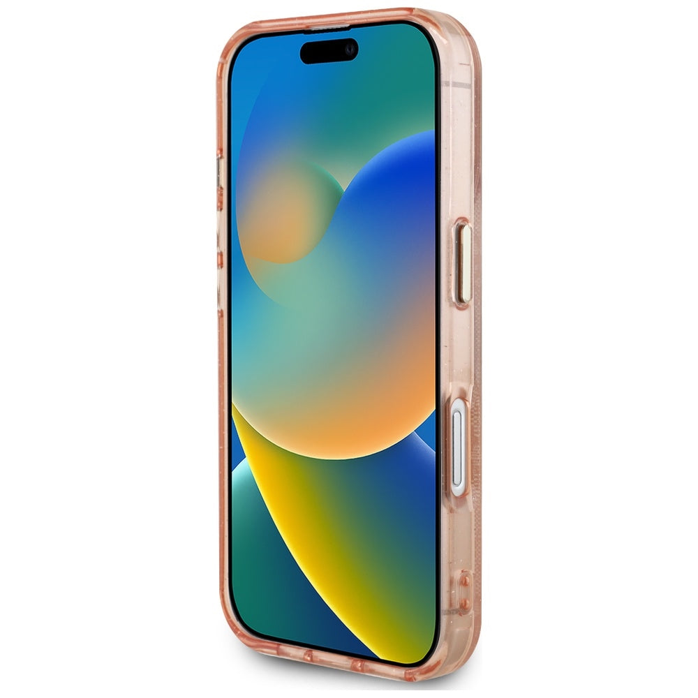 MagSafe-kotelo Apple iPhone 16:lle, Guess, IML Glitter 4G Circle Triangle, Pinkki