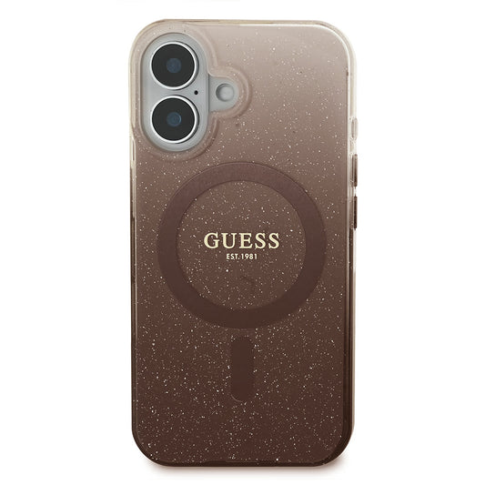 MagSafe-kotelo Apple iPhone 16:lle, Guess, IML Glitter Gradient, Ruskea