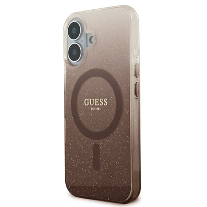 MagSafe-kotelo Apple iPhone 16:lle, Guess, IML Glitter Gradient, Ruskea