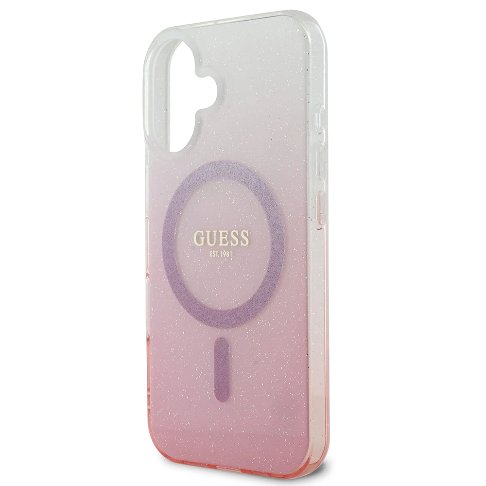 MagSafe-kotelo Apple iPhone 16:lle, Guess, IML Glitter Gradient, Ruskea