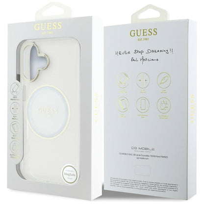MagSafe-kotelo Apple iPhone 16:lle, Guess, IML Metal Colored Circle, Valkoinen