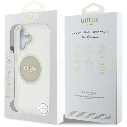 MagSafe-kotelo Apple iPhone 16:lle, Guess, IML Metal Colored Circle, Harmaa