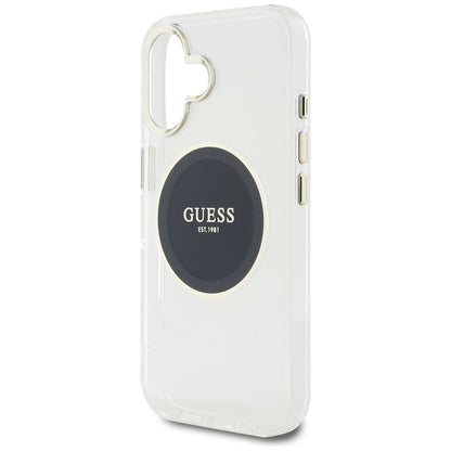 MagSafe-kotelo Apple iPhone 16:lle, Guess, IML Metal Colored Circle, Musta