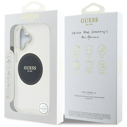 MagSafe-kotelo Apple iPhone 16:lle, Guess, IML Metal Colored Circle, Musta