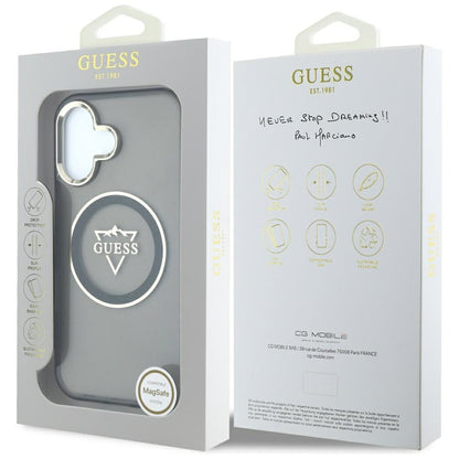 MagSafe-kotelo Apple iPhone 16:lle, Guess, IML Metal Mountain -logo, musta