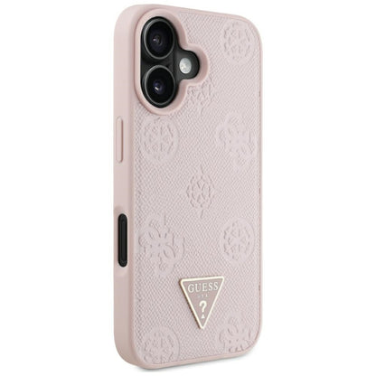 MagSafe-kotelo Apple iPhone 16:lle, Guess, Peony Grained Hot Stamp Triangle, Pinkki