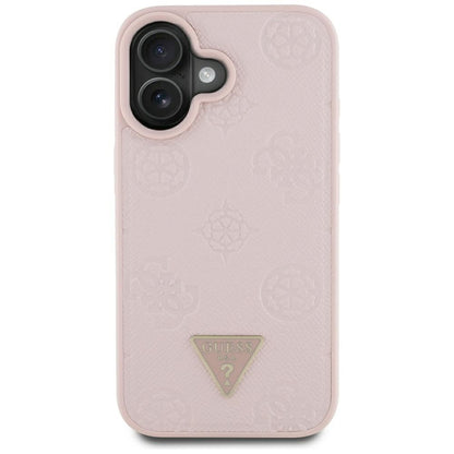 MagSafe-kotelo Apple iPhone 16:lle, Guess, Peony Grained Hot Stamp Triangle, Pinkki