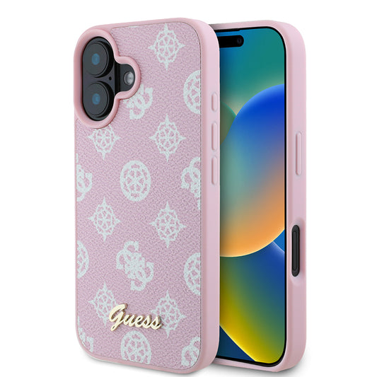 MagSafe-kotelo Apple iPhone 16:lle, Guess, Peony Script, Pinkki