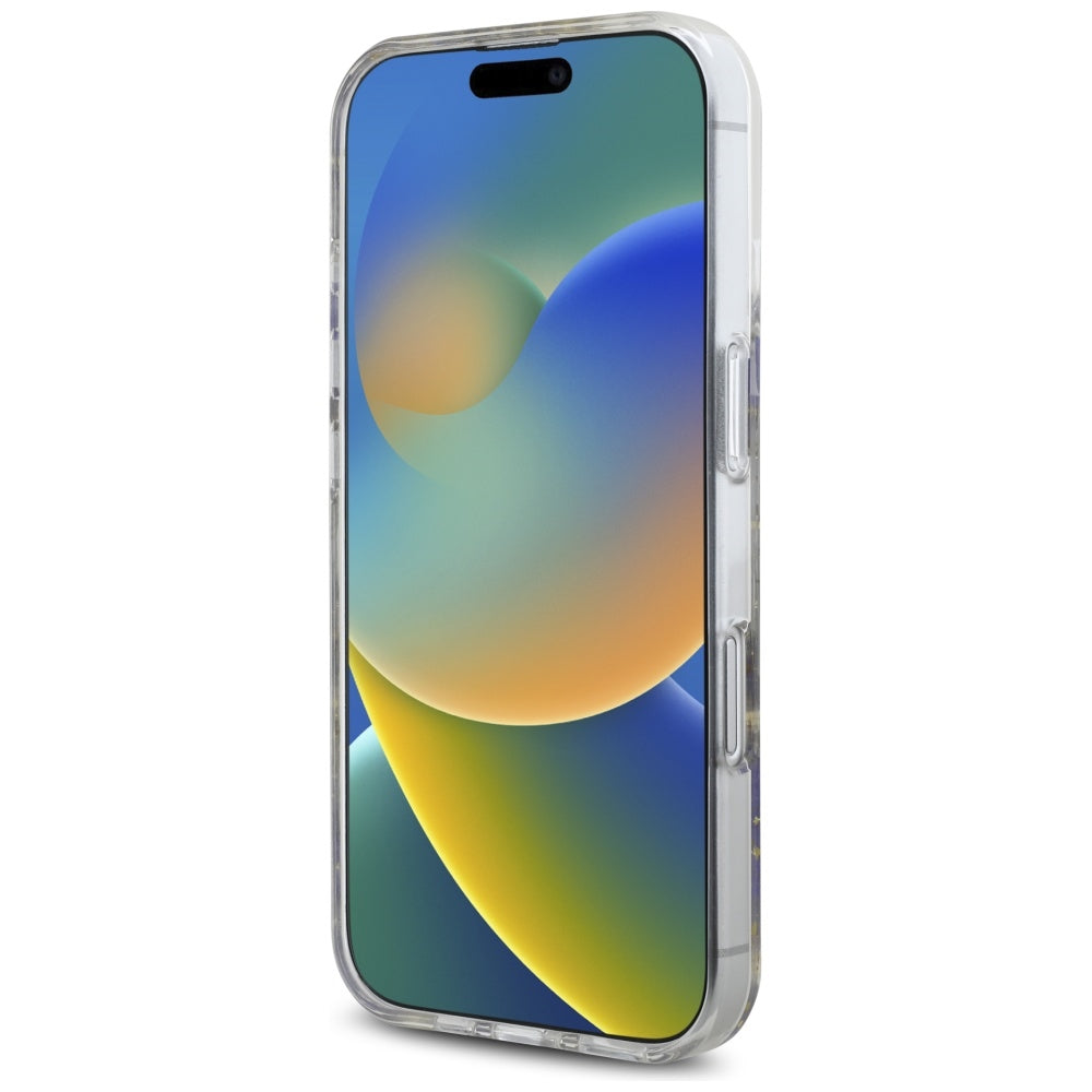 MagSafe-kotelo Apple iPhone 16:lle, Guess, Resin Flowers and Glitter, Violetti