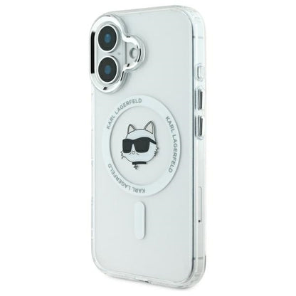 MagSafe-kotelo Apple iPhone 16:lle, Karl Lagerfeld, IML Metal Choupette's Head, Valkoinen