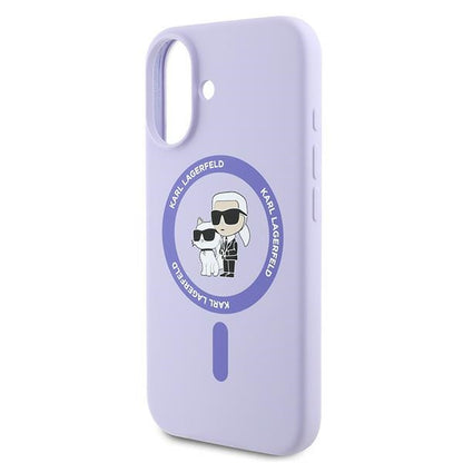 MagSafe-kotelo Apple iPhone 16:lle, Karl Lagerfeld, Silicone Karl & Choupette, Violetti