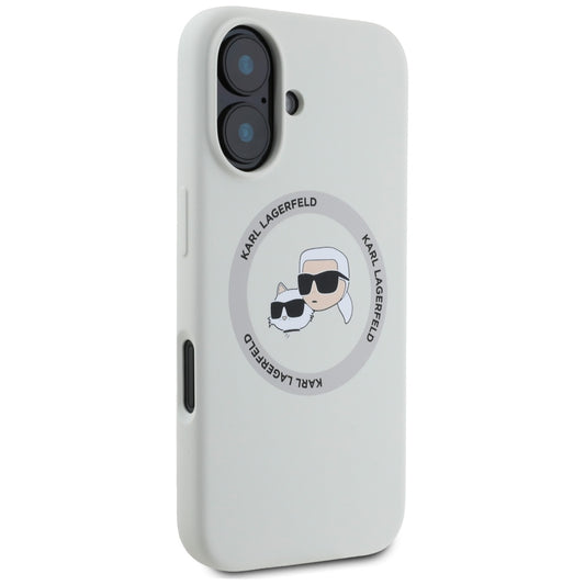 MagSafe-kotelo Apple iPhone 16:lle, Karl Lagerfeld, Silikoni Karl & Choupette's Heads, Beige