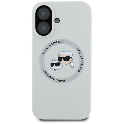 MagSafe-kotelo Apple iPhone 16:lle, Karl Lagerfeld, Silikoni Karl & Choupette's Heads, Beige