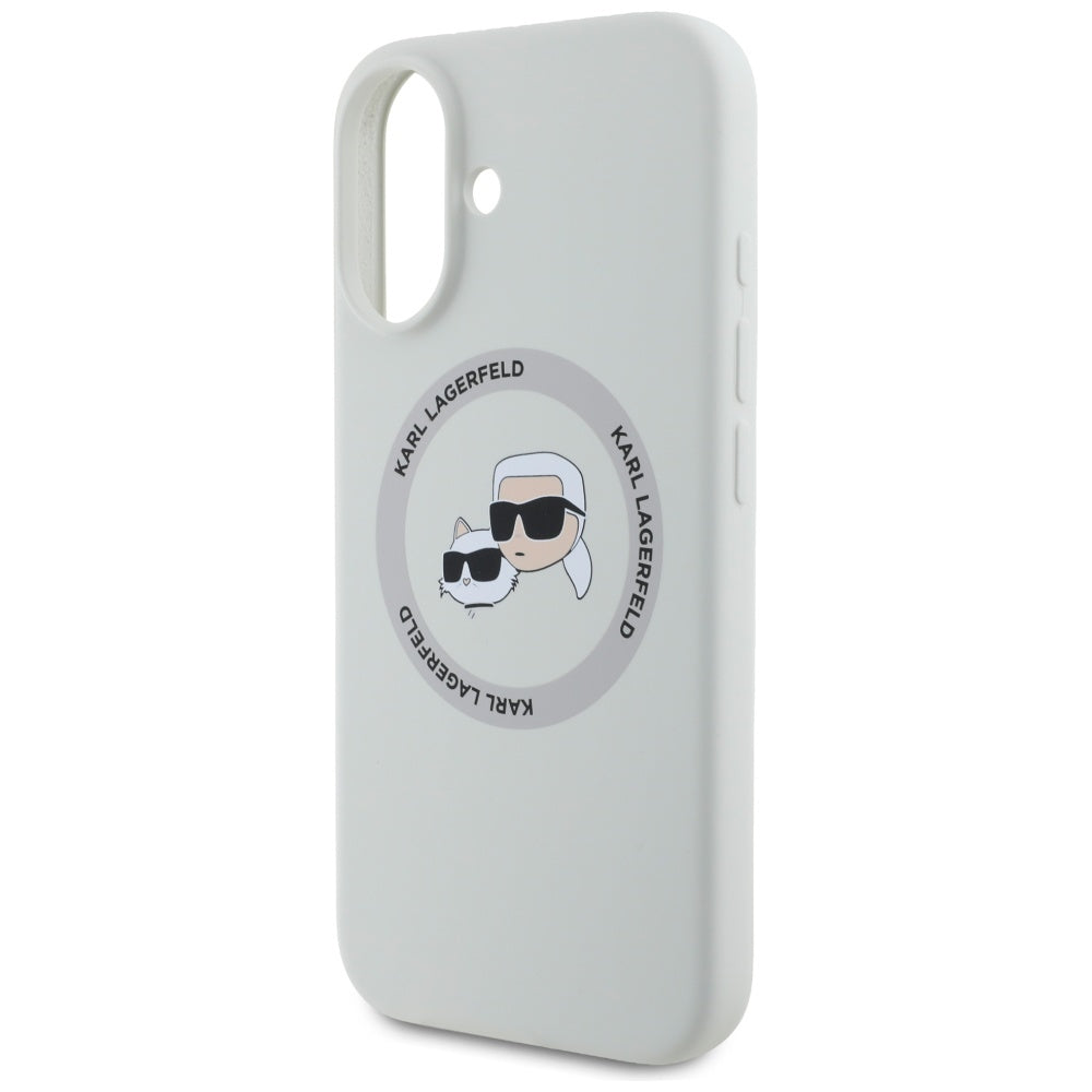 MagSafe-kotelo Apple iPhone 16:lle, Karl Lagerfeld, Silikoni Karl & Choupette's Heads, Beige