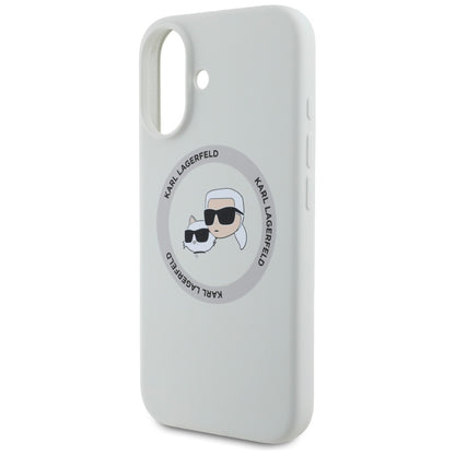 MagSafe-kotelo Apple iPhone 16:lle, Karl Lagerfeld, Silikoni Karl & Choupette's Heads, Beige