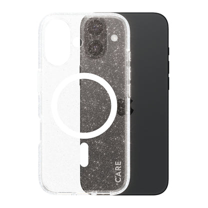 MagSafe-kotelo Apple iPhone 16:lle, PanzerGlass, Care Urban Combat Star Lit, Valkoinen Läpinäkyvä