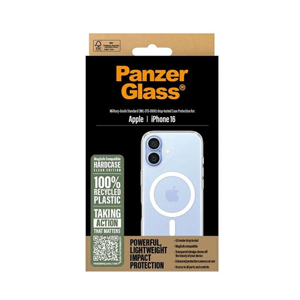 MagSafe-kotelo Apple iPhone 16:lle, PanzerGlass, HardCase, Valkoinen Läpinäkyvä