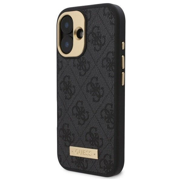 MagSafe-kotelo Apple iPhone 16 Plus -puhelimelle, Guess, 4G Logo Plate, Musta