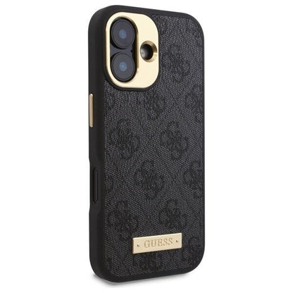 MagSafe-kotelo Apple iPhone 16 Plus -puhelimelle, Guess, 4G Logo Plate, Musta