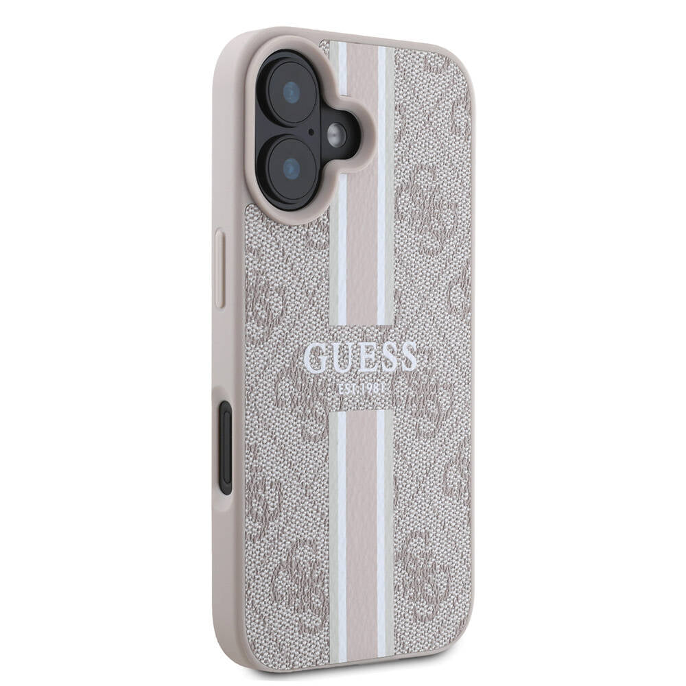 MagSafe Case for Apple iPhone 16 Plus, Guess, 4G Printed Stripes, Pink
