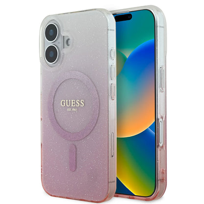MagSafe-kotelo Apple iPhone 16 Plus -puhelimelle, Guess, IML Glitter Gradient, Pinkki
