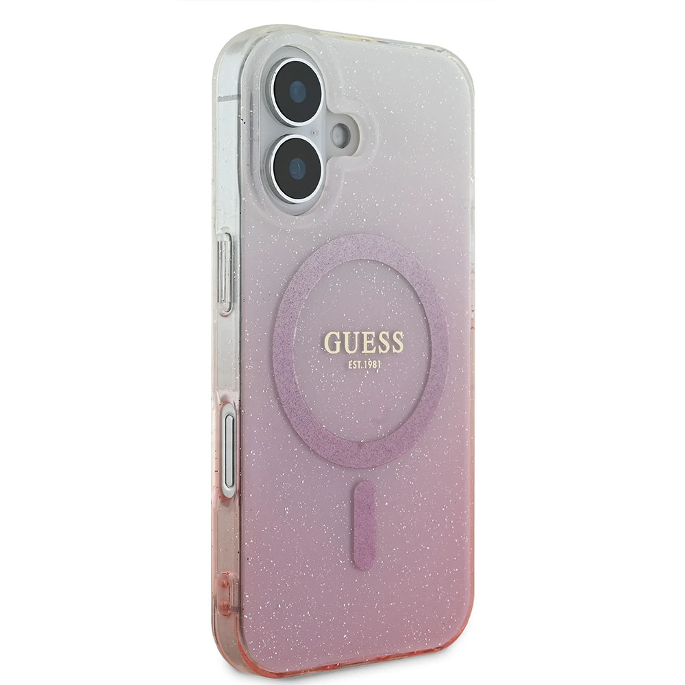 MagSafe-kotelo Apple iPhone 16 Plus -puhelimelle, Guess, IML Glitter Gradient, Pinkki