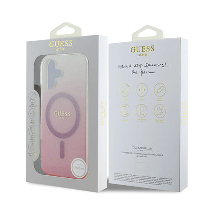 MagSafe-kotelo Apple iPhone 16 Plus -puhelimelle, Guess, IML Glitter Gradient, Pinkki