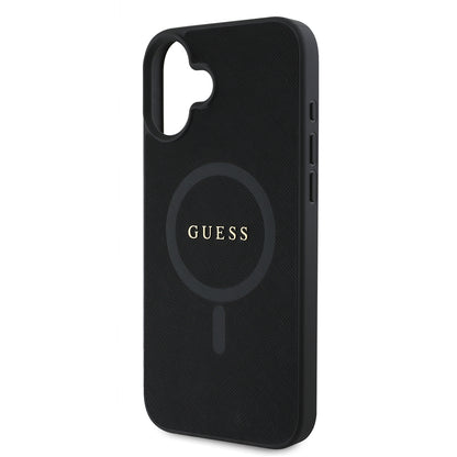 MagSafe-kotelo Apple iPhone 16 Plus -puhelimelle, Guess, Saffiano Classic Logo, Musta