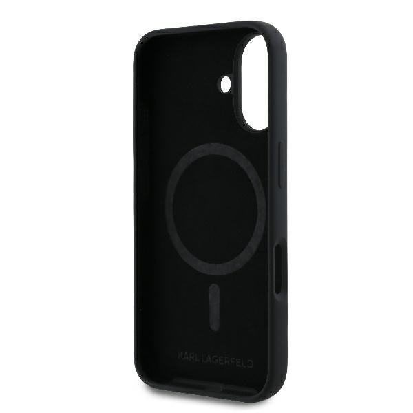 MagSafe-kotelo Apple iPhone 16 Plus -puhelimelle, Karl Lagerfeld, Silicone Ring Karl & Choupette, Musta