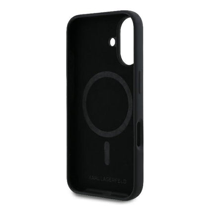 MagSafe-kotelo Apple iPhone 16 Plus -puhelimelle, Karl Lagerfeld, Silicone Ring Karl & Choupette, Musta