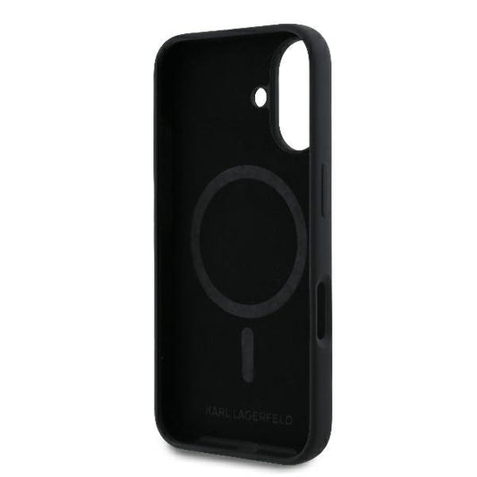 MagSafe-kotelo Apple iPhone 16 Plus -puhelimelle, Karl Lagerfeld, Silicone Ring Karl & Choupette, Musta
