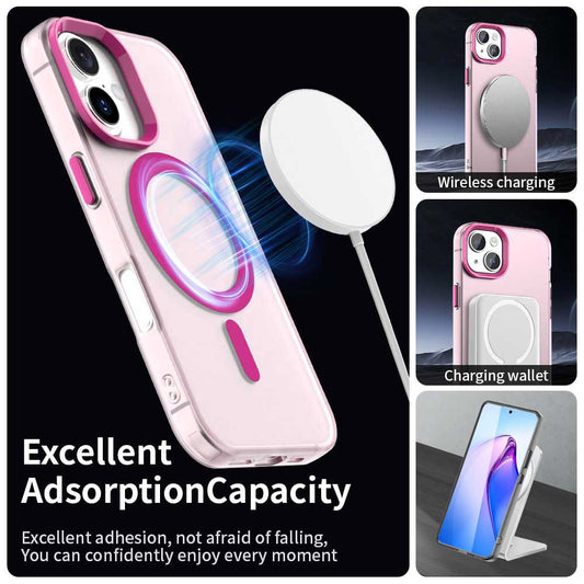 MagSafe-kuori Apple iPhone 16 Plus -puhelimelle, Techsuit, CandyCase, vaaleanpunainen