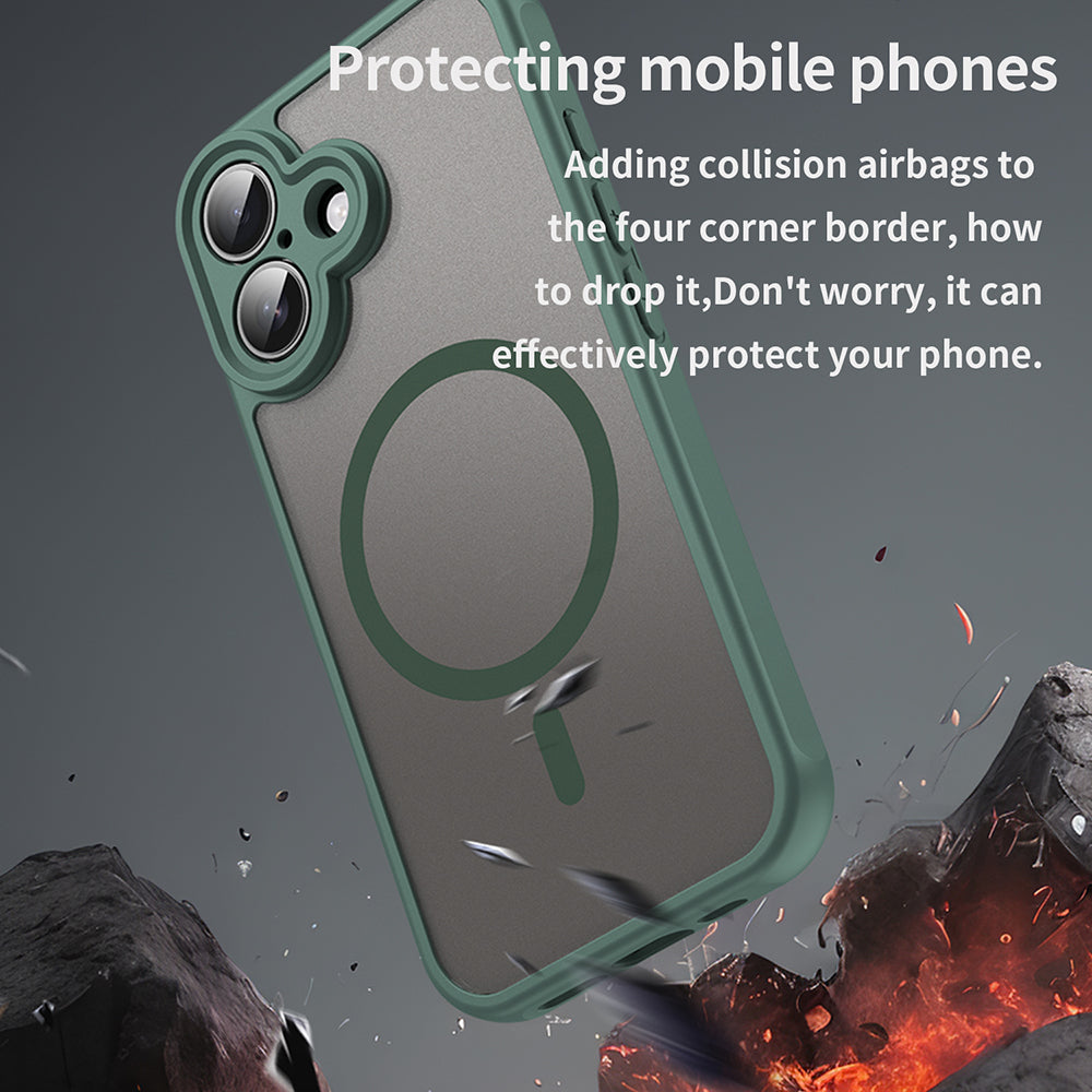 MagSafe Case for Apple iPhone 16 Plus, Techsuit, HaloFrost II, Green