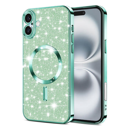 MagSafe-kuori Apple iPhone 16 Plusille, Techsuit, Luxury Glitter, Vaaleanvihreä