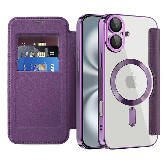 MagSafe-kuori Apple iPhone 16 Plus:lle, Techsuit, SmartMag Book, Violetti