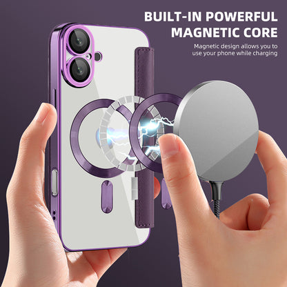 MagSafe Case for Apple iPhone 16 Plus, Techsuit, SmartMag Book, Purple