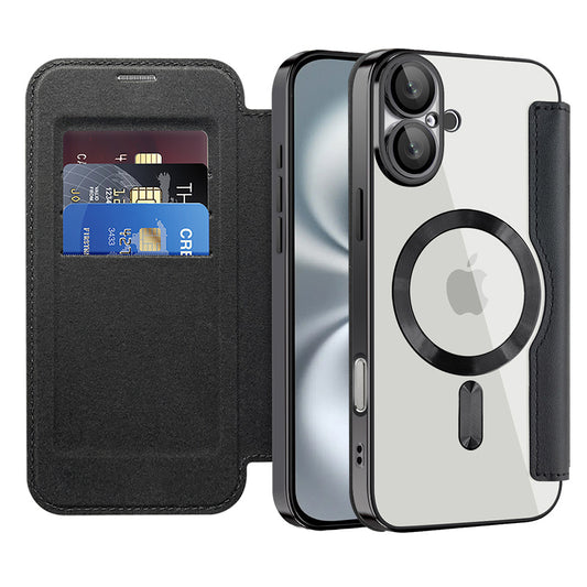MagSafe-kuori Apple iPhone 16 Plus:lle, Techsuit, SmartMag Book, Musta