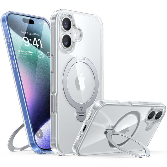 MagSafe-kotelo Apple iPhone 16 Plus -puhelimelle, Torras, Ostand Spin, Läpinäkyvä
