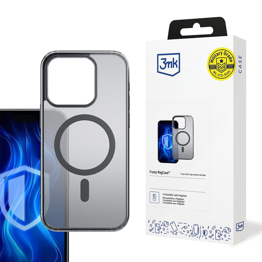 MagSafe-kuori Apple iPhone 16 Pro:lle, 3MK, Frosty MagCase, Musta satiini