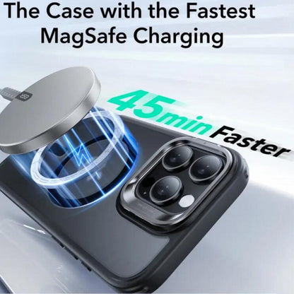 MagSafe-kotelo Apple iPhone 16 Prolle, ESR, Classic Hybrid Kickstand Slide, Satinoitu Musta